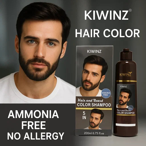 Kiwinz Hair Color Shampoo | 200ml Argan Oil Extract | For Men & Women